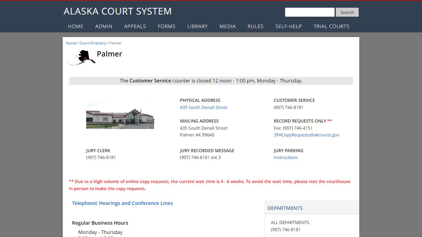 Palmer Court Directory - Alaska Court System